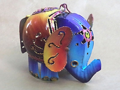 Elephant Candle Bali Metal Candle Holder