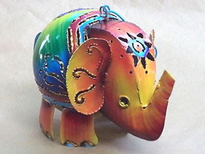 Elephant Candle Bali Metal Candle Holder