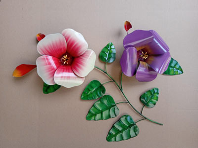 Hybiscus Flower Bali Metal Wall Decor