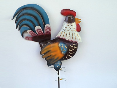 Rooster Bali Metal Garden Stake