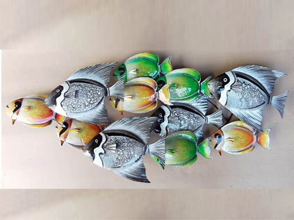 School Fish Bali Metal Wall Decor