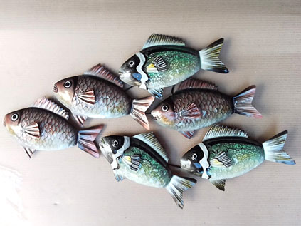 School Fish Bali Metal Wall Decor